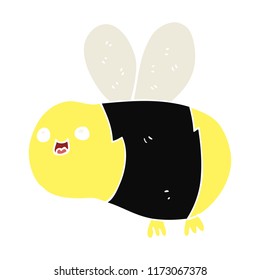 flat color style cartoon bee