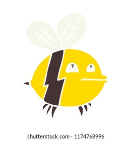 flat color style cartoon bee