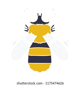 abeja de dibujos animados de color plano