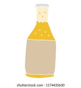 flat color style cartoon beer bottle