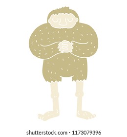 flat color style cartoon bigfoot