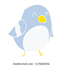 flat color style cartoon bird