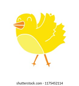 flat color style cartoon bird