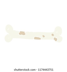 flat color style cartoon bone