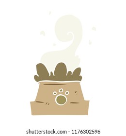 flat color style cartoon bowl of dog food
