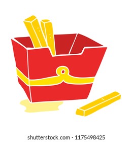 flat color style cartoon box of fries