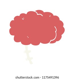 flat color style cartoon brain