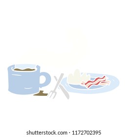 flat color style cartoon breakfast