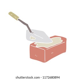 flat color style cartoon bricklaying