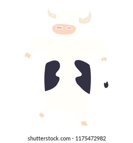 flat color style cartoon bull