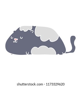 flat color style cartoon cat