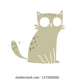 flat color style cartoon cat