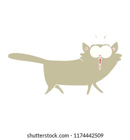 flat color style cartoon cat