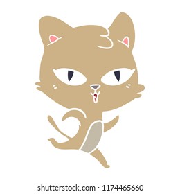 gato de dibujos animados de color plano