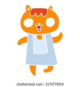 flat color style cartoon cat