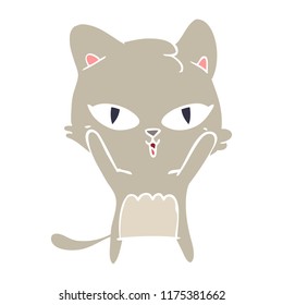 flat color style cartoon cat