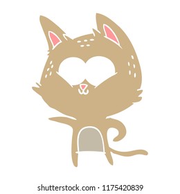 flat color style cartoon cat