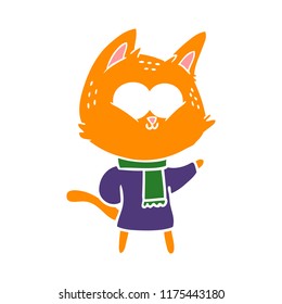 flat color style cartoon cat