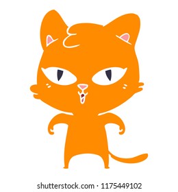 gato de dibujos animados de color plano