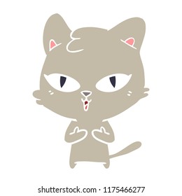 gato de dibujos animados de color plano