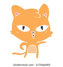 flat color style cartoon cat