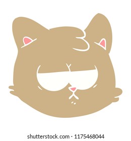 flat color style cartoon cat face