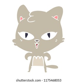 flat color style cartoon cat