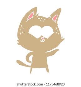 flat color style cartoon cat