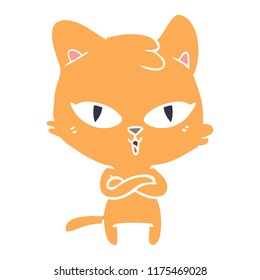 flat color style cartoon cat
