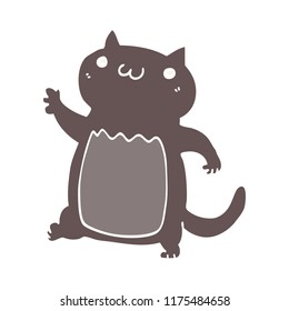 flat color style cartoon cat