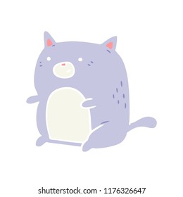 gato de dibujos animados de color plano