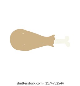 flat color style cartoon chicken leg