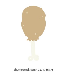 flat color style cartoon chicken leg