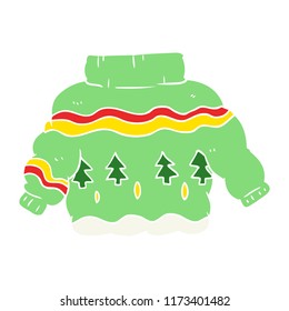 flat color style cartoon christmas jumper