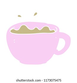 taza de café de dibujos animados de color plano