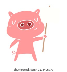cor plana estilo desenho animado conteúdo porco sinalizador;sinal