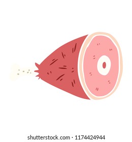 flat color style cartoon cooked meat