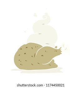 flat color style cartoon cooked chicken