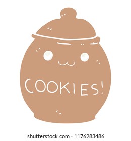 flat color style cartoon cookie jar