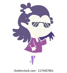 flat color style cartoon cool vampire