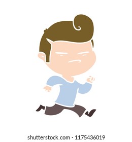 dibujos animados de color plano tipo genial con corte de pelo de moda