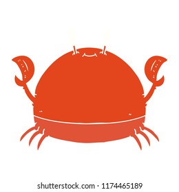 flat color style cartoon crab