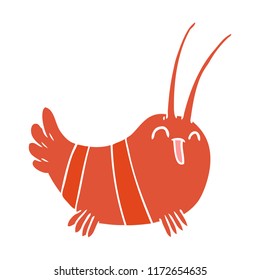flat color style cartoon crayfish