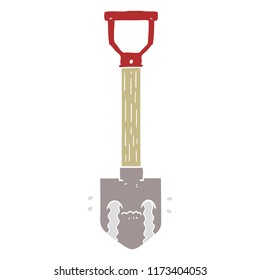 flat color style cartoon crying shovel
