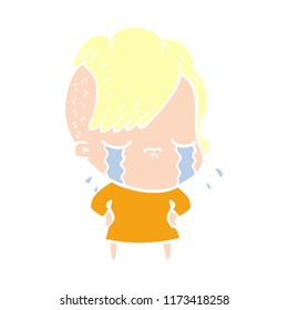 niña llana de dibujos animados de color