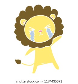 caricatura de color llano llorando león