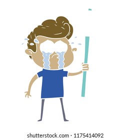 flat color style cartoon crying protester