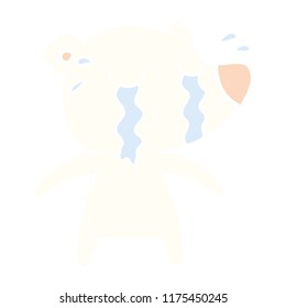 caricatura de color plano llorando oso polar