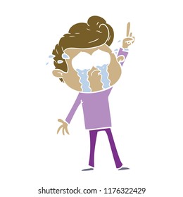 flat color style cartoon crying man trying to ask a question