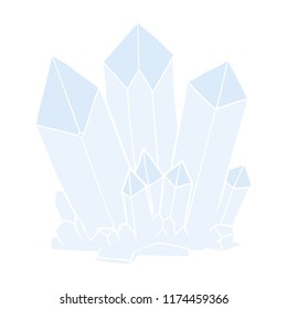 cristales de dibujos animados de color plano